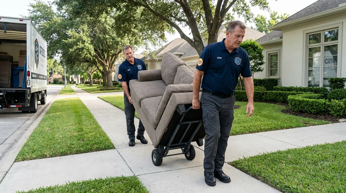 Local residential moving crew loading furniture in Inver Grove Heights, MN