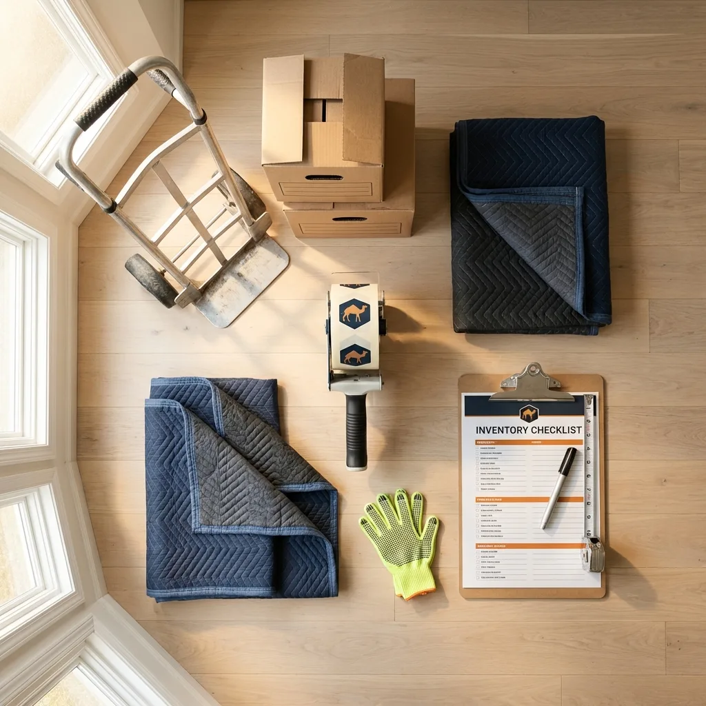 Professional moving supplies and packing materials layout for Inver Grove Heights residential relocations